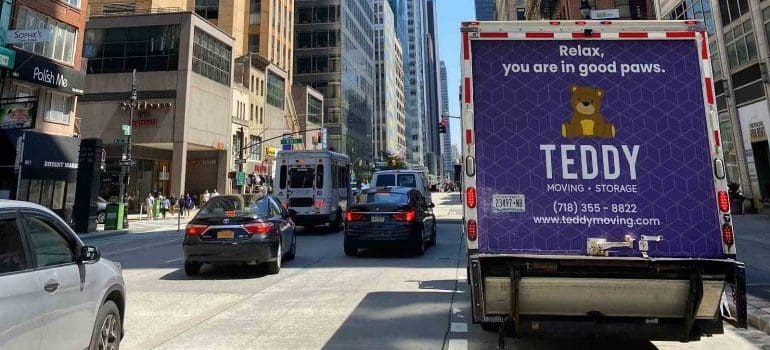 moving truck in the street