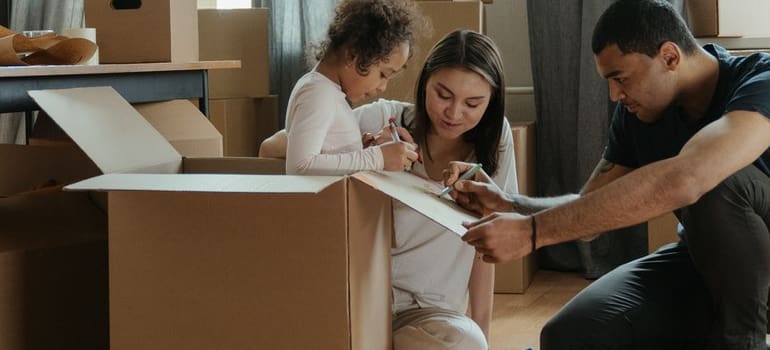 a family packing