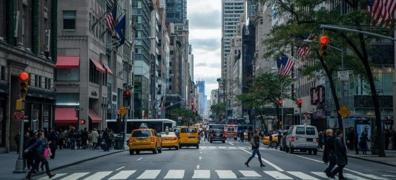 crowded street in downtown New York