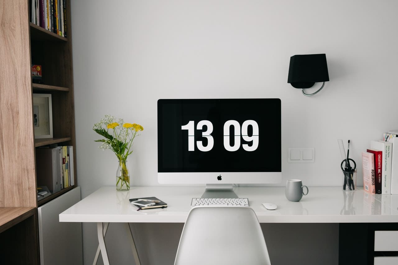 Computer on a desk