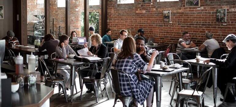 people sitting in the coffee shop