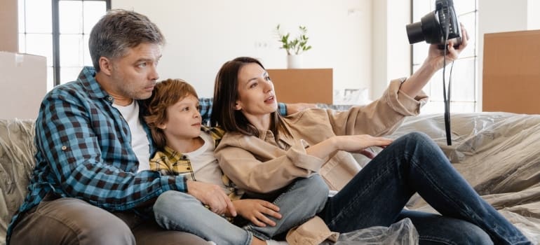 A family taking a picture