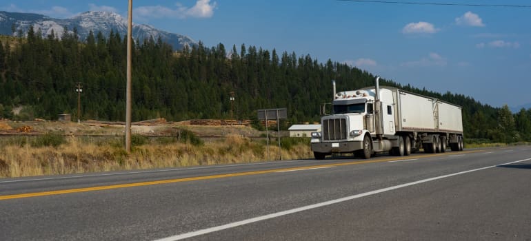 a moving truck on the road