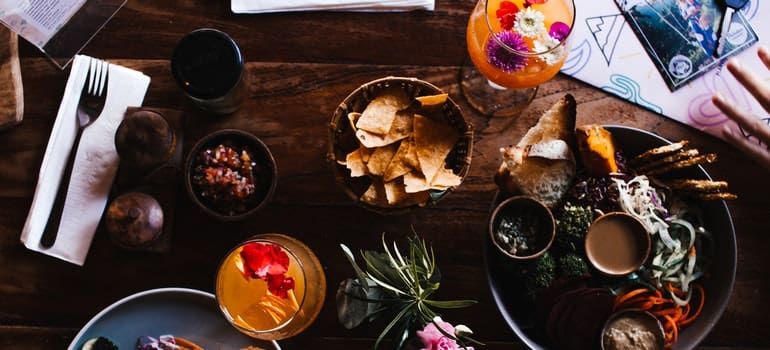 Delicious Mexican entrees with salsa and chips