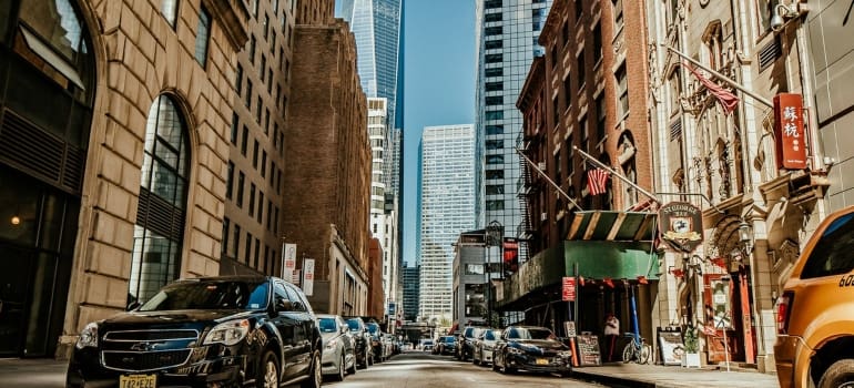 a view of NY streets and buildings