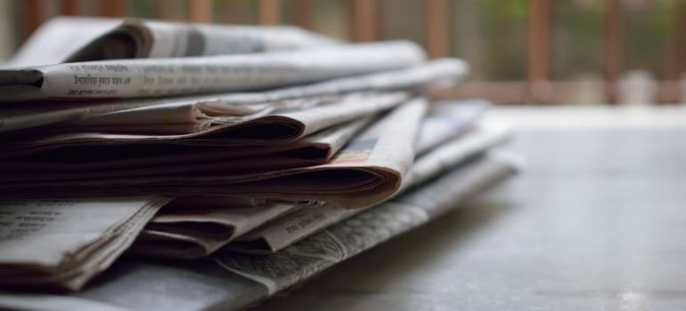 A stack of newspapers