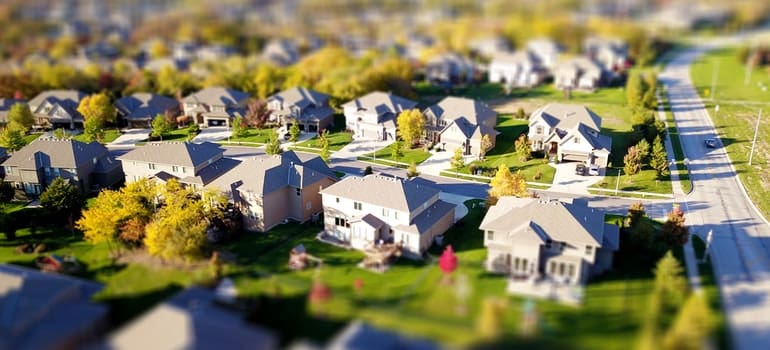 aerial view of houses