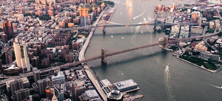 body of water between island and bridge