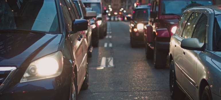 A traffic jam, which is a turn-off for a summer relocation in NJ