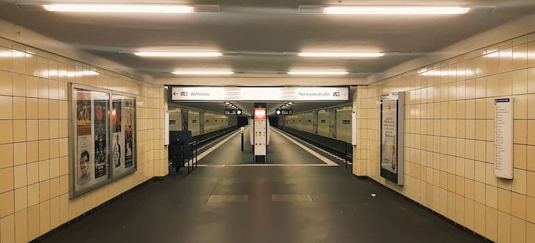 Empty subway entrance;