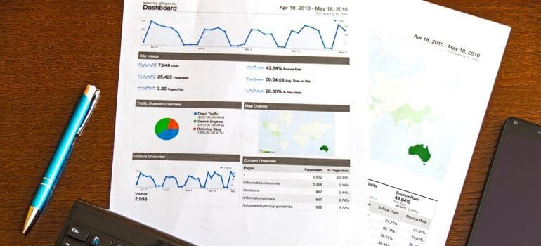 A paper showcasing a market analysis