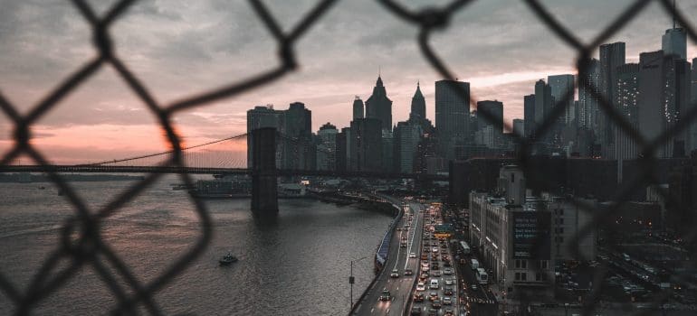 Skyline with buildings in New York City