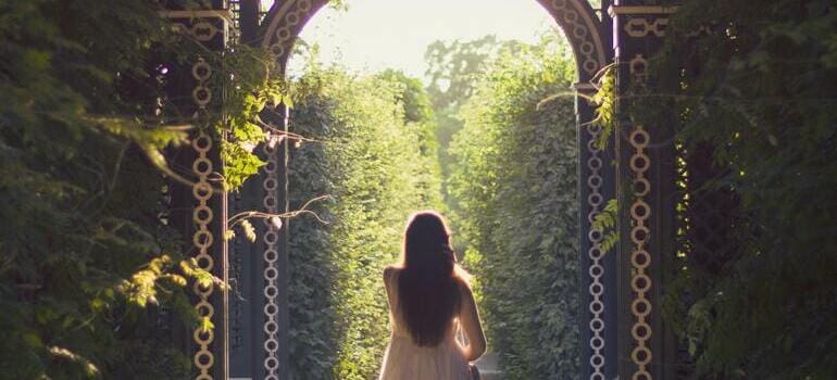 woman standing in garden