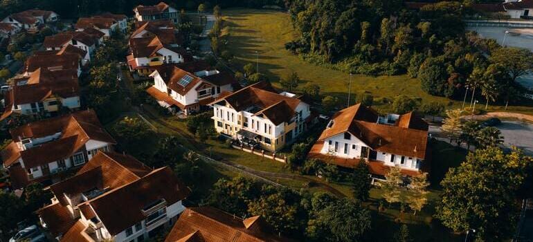 aerial view of a neighborhood