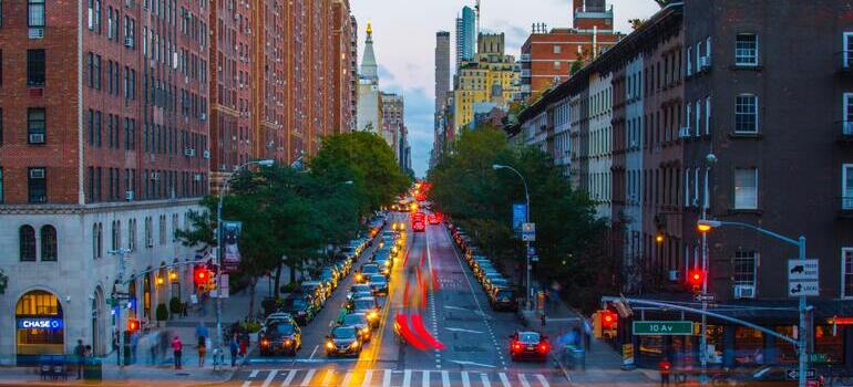 timelapse picture of NYC street