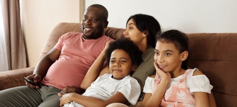 family on the couch