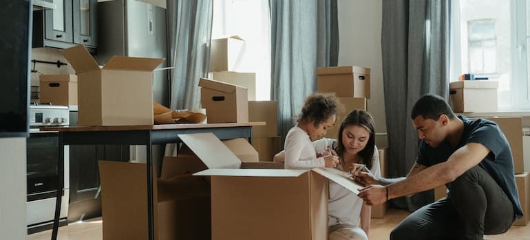 family preparing for the move