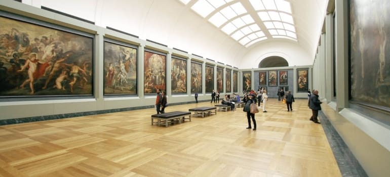 people in an art gallery