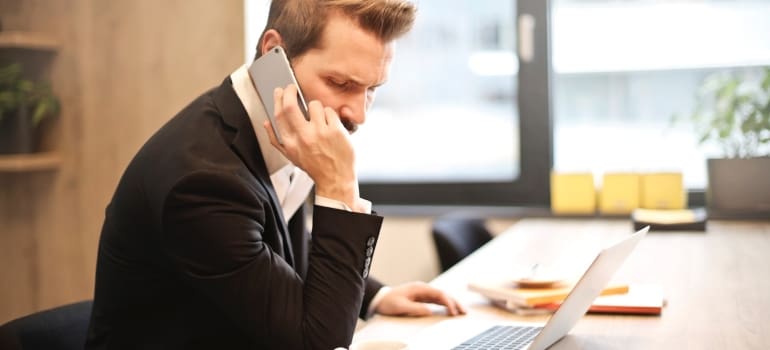 a person working at the desk