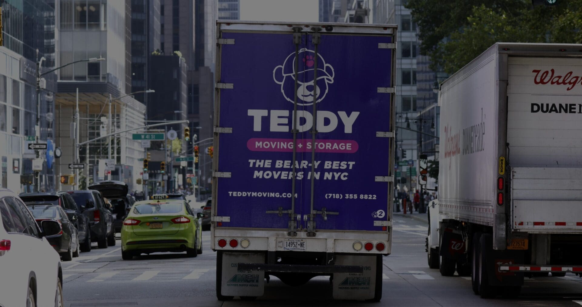 Teddy Moving & Storage truck in the streets of NYC