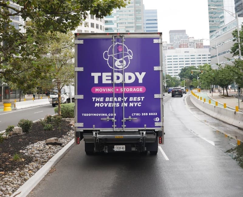 Teddy Moving's truck during a move, driving to our storage facility in NYC